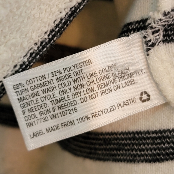 Merona Pulled Knit Striped Crewneck Pullover Cotton Blend Sweater Black & white - Picture 11 of 11